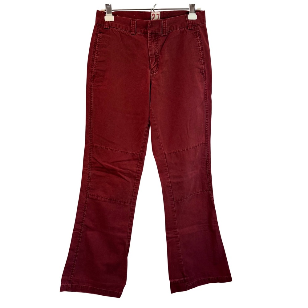 Abercrombie & Fitch Womens 4 27 Red Flare Chino Pants‎ Double Knee Utility